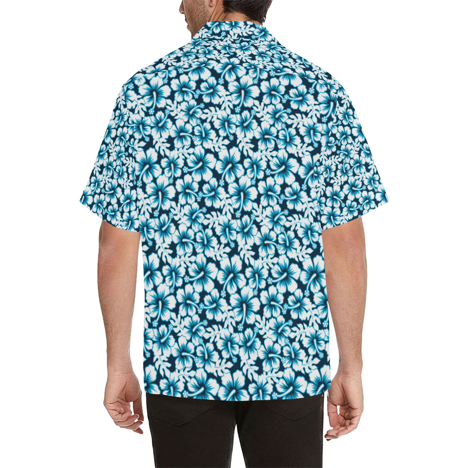 Hibiscus Pattern Print Design 04 Men's All Over Print Hawaiian Shirt (Model T58)