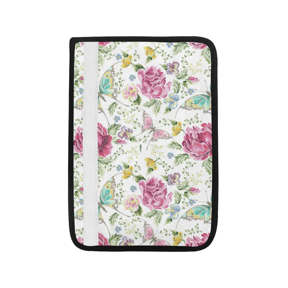 Hand drawn butterfly rose Car Seat Belt Cover