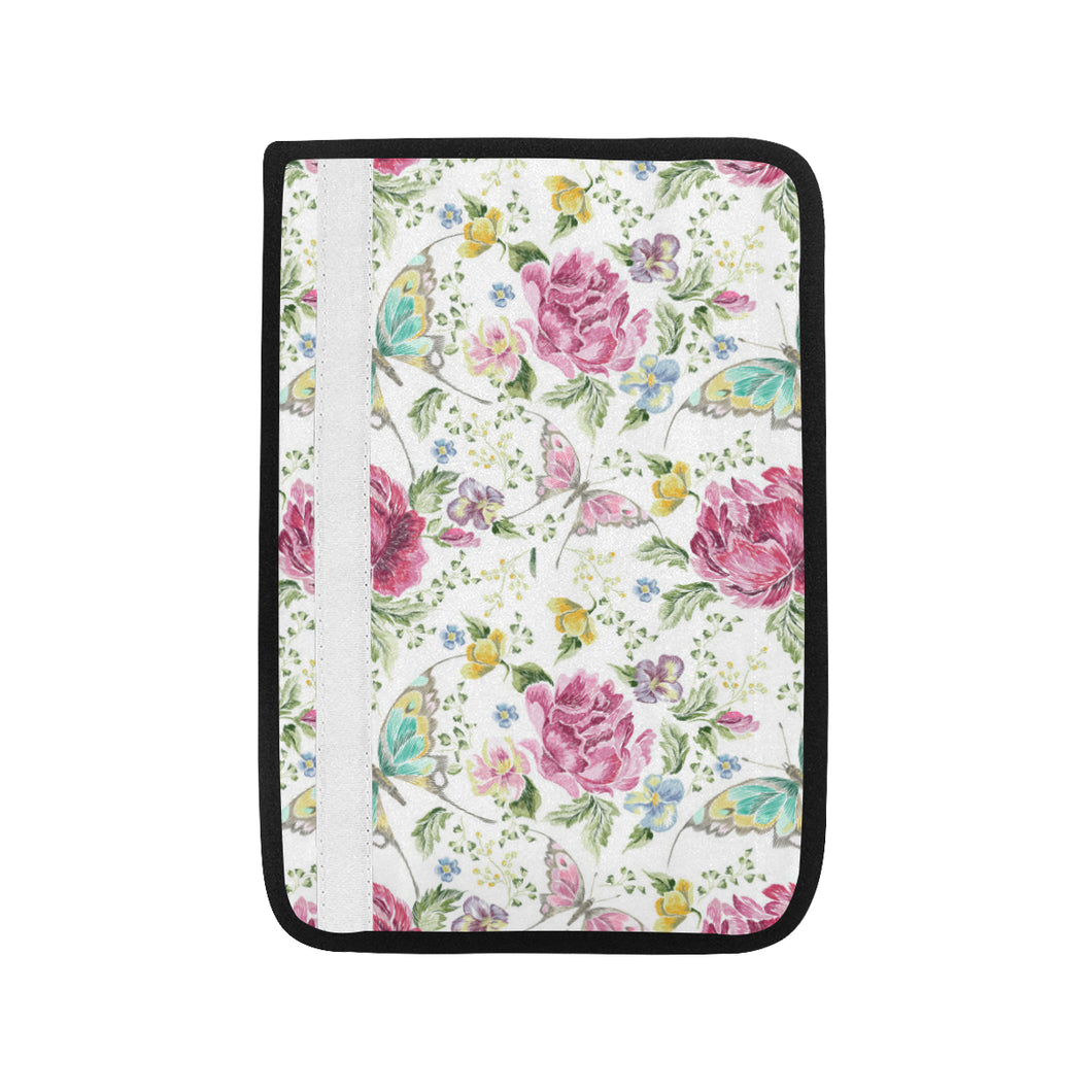 Hand drawn butterfly rose Car Seat Belt Cover
