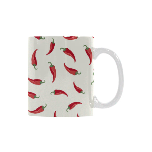 Chili peppers pattern Classical White Mug (Fulfilled In US)