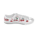 Hand drawn cherry pattern Men's Low Top Shoes White