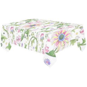 Beautiful pink lotus waterlily leaves pattern Tablecloth