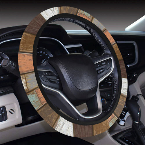 Wood Printed Pattern Print Design 02 Car Steering Wheel Cover