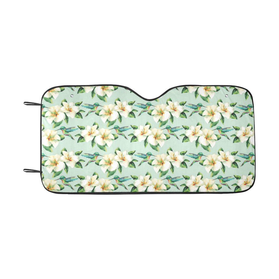 Hummingbird Pattern Print Design 01 Car Sun Shade