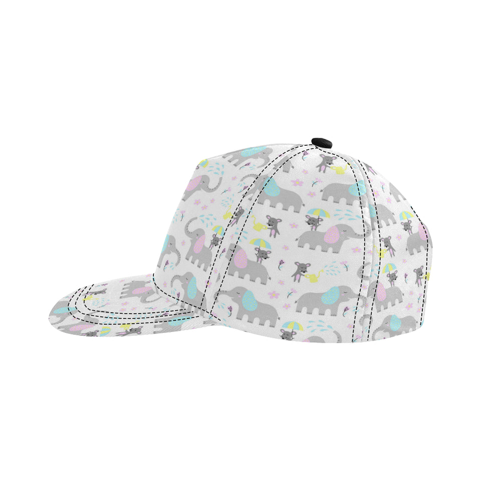 Cute elephant mouse pattern All Over Print Snapback Cap