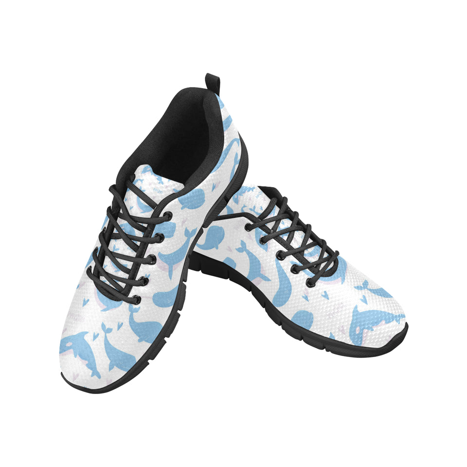 Blue whale pattern Women's Sneaker Shoes