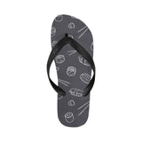 sushi pattern black background Unisex Flip Flops
