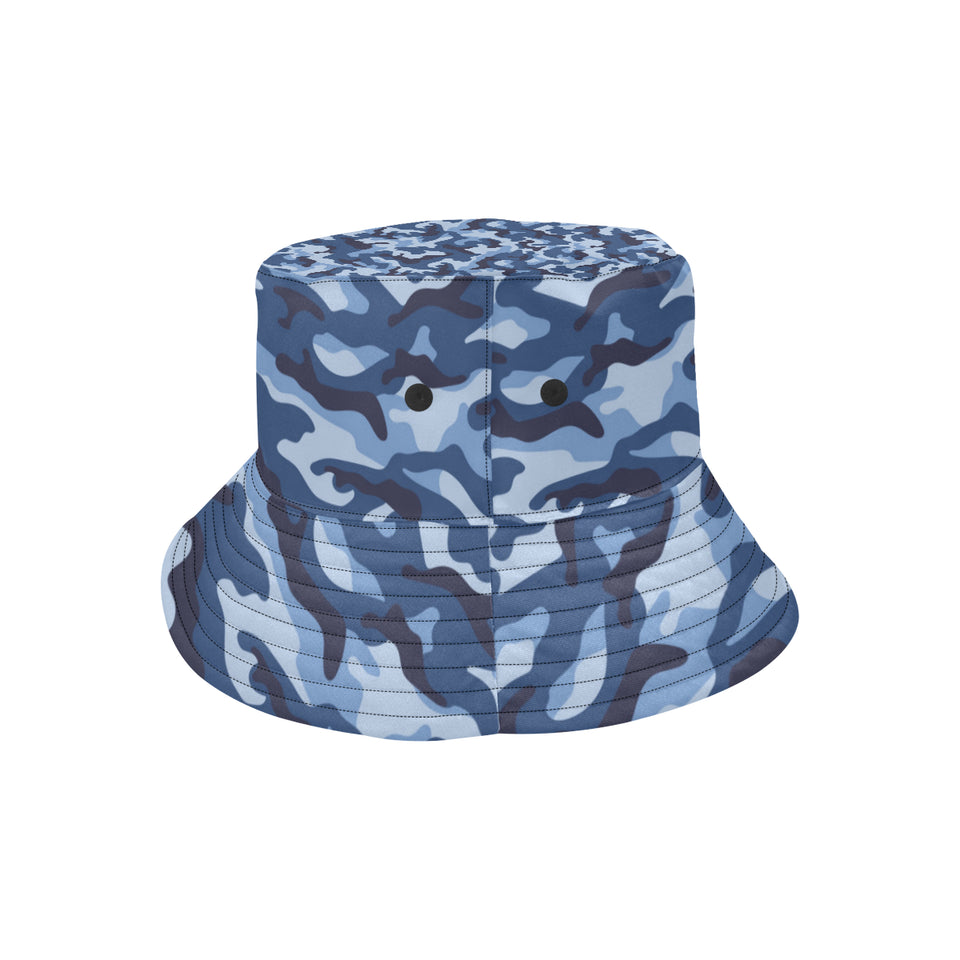 Blue camouflage pattern Unisex Bucket Hat