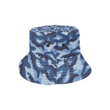 Blue camouflage pattern Unisex Bucket Hat