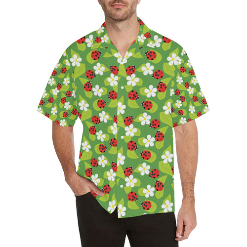 Ladybug Pattern Print Design 01 Men's All Over Print Hawaiian Shirt (Model T58)