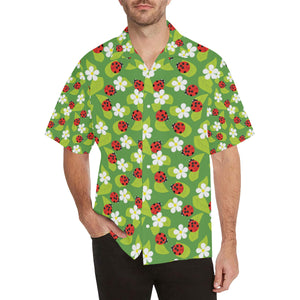 Ladybug Pattern Print Design 01 Men's All Over Print Hawaiian Shirt (Model T58)