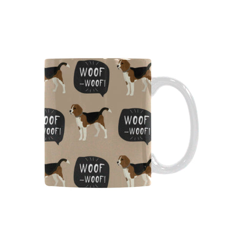 Beagle pattern Classical White Mug (Fulfilled In US)