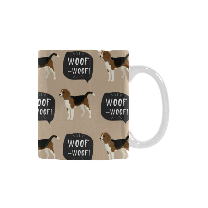 Beagle pattern Classical White Mug (Fulfilled In US)