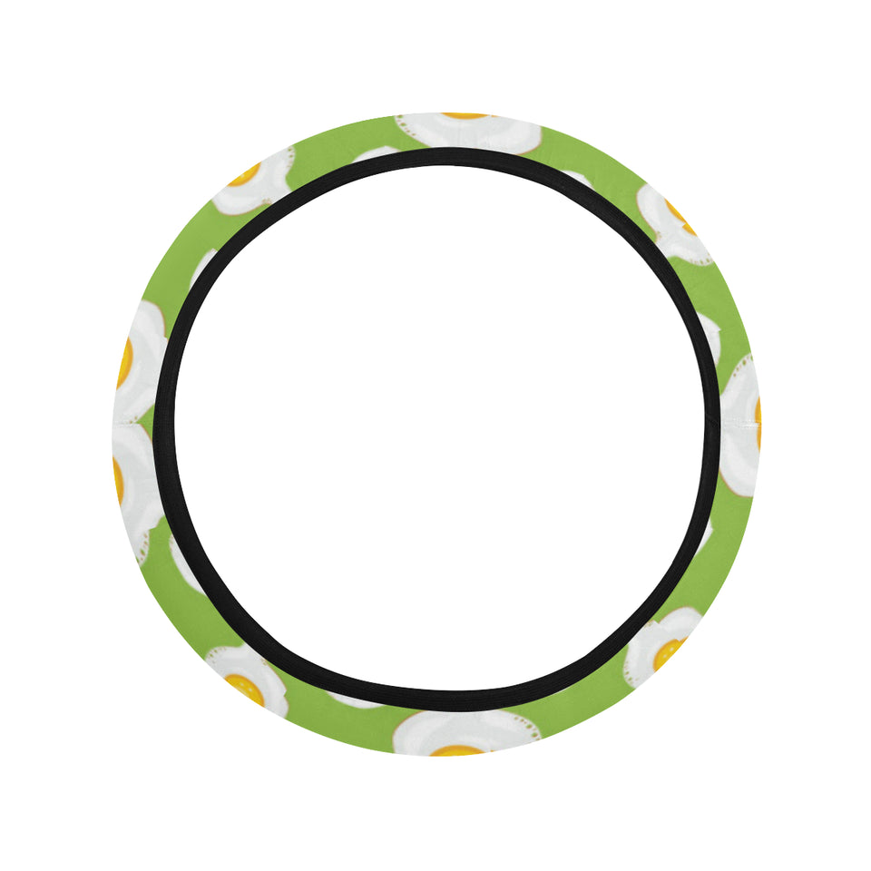Fried Eggs Pattern Print Design 01 Car Steering Wheel Cover