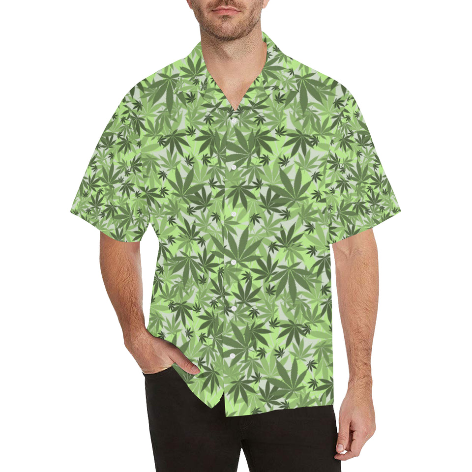 Canabis Marijuana Weed Pattern Print Design 01 Men's All Over Print Hawaiian Shirt (Model T58)