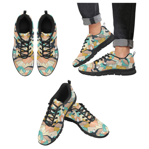 Eagle Pattern Print Design 02 Men's Breathable Sneakers ( Model 055)