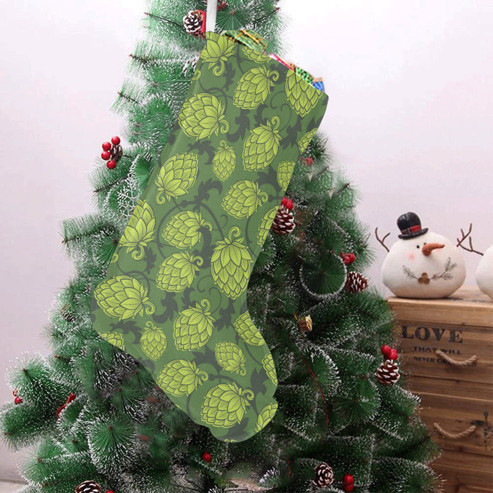 Hop pattern Hop cone background Christmas Stocking
