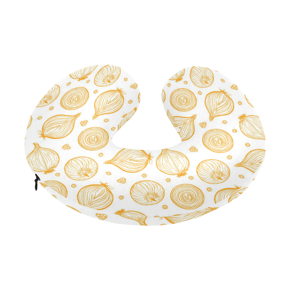 hand drawn onion pattern U-Shaped Travel Neck Pillow