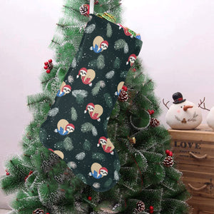 Cute sloths sleeping christmas ball santa hat patt Christmas Stocking