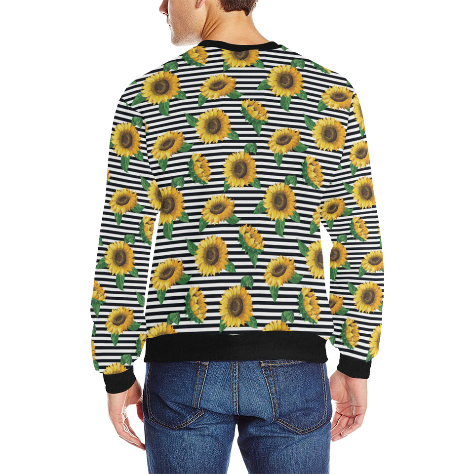 sunflowers ribbon background Men's Crew Neck Sweatshirt