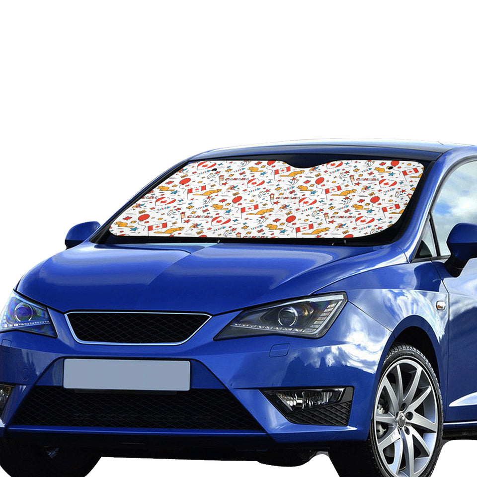 Canada Pattern Print Design 03 Car Sun Shade