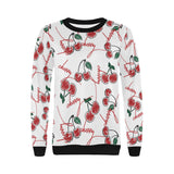 Hand drawn cherry pattern Women's Crew Neck Sweatshirt
