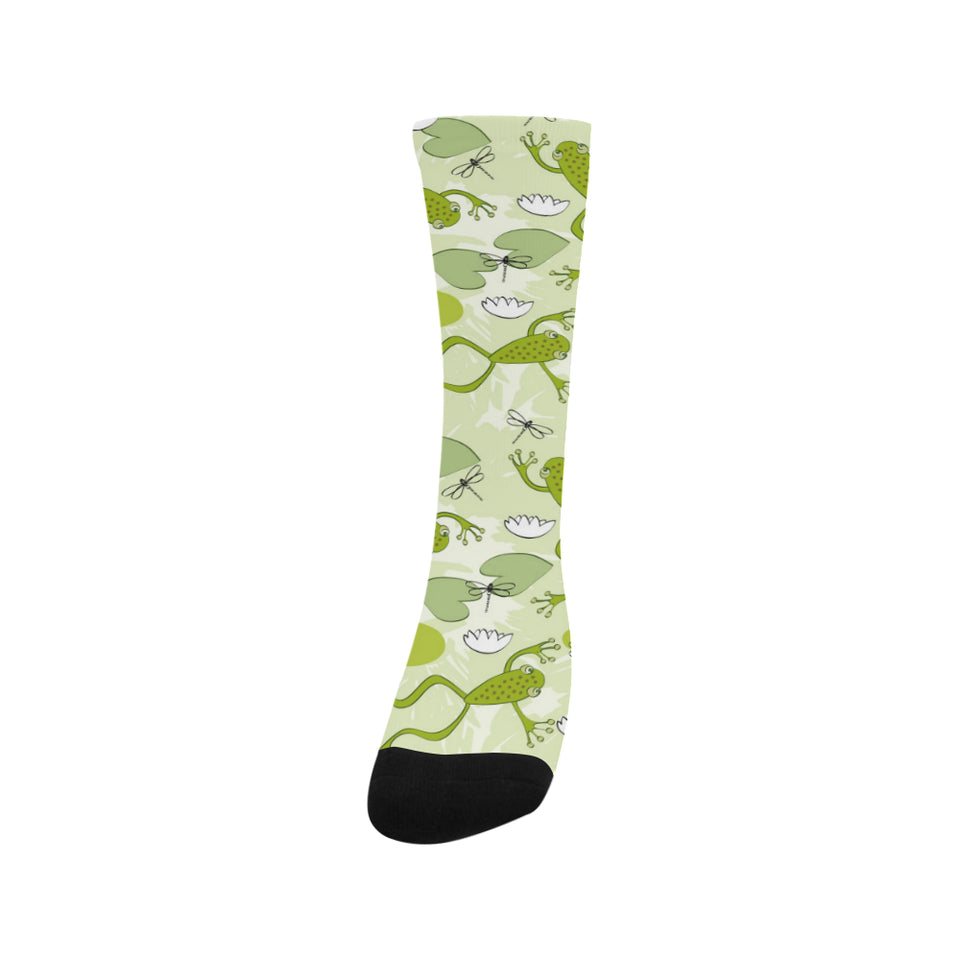 Cute frog dragonfly pattern Crew Socks