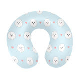 White cute pomeranian pattern U-Shaped Travel Neck Pillow