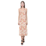 Fire flame watercolor pattern V-Neck Open Fork Long Dress