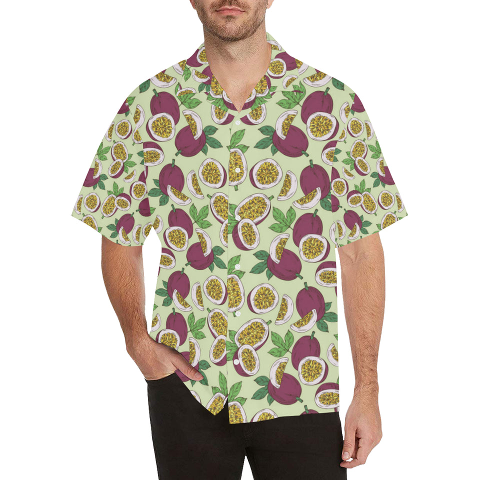 Paassion fruit pattern Men's All Over Print Hawaiian Shirt
