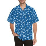 Airplane pattern in the sky Men's All Over Print Hawaiian Shirt