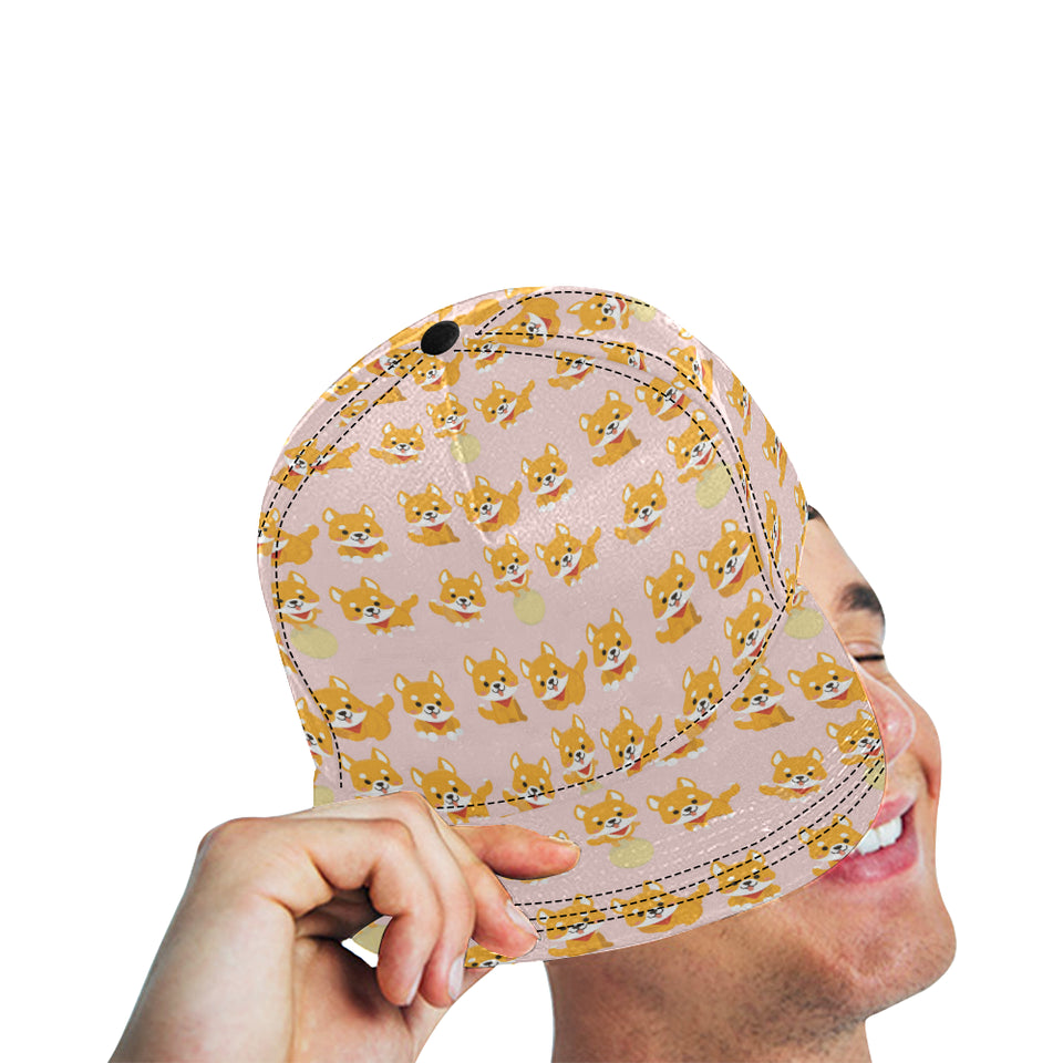 Cute shiba inu dog pattern All Over Print Snapback Cap