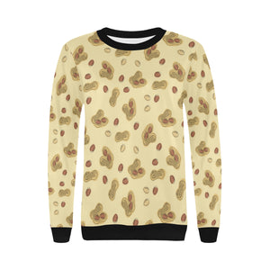 peanuts design pattern Women's Crew Neck Sweatshirt