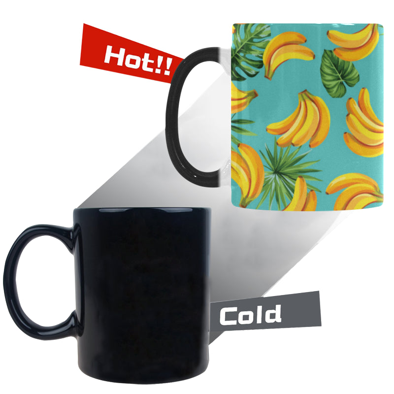 Banana Palm Leaves pattern background Morphing Mug Heat Changing Mug