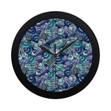 Shell design pattern Elegant Black Wall Clock