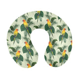 Beautiful parrot palm leaves pattern U-Shaped Travel Neck Pillow