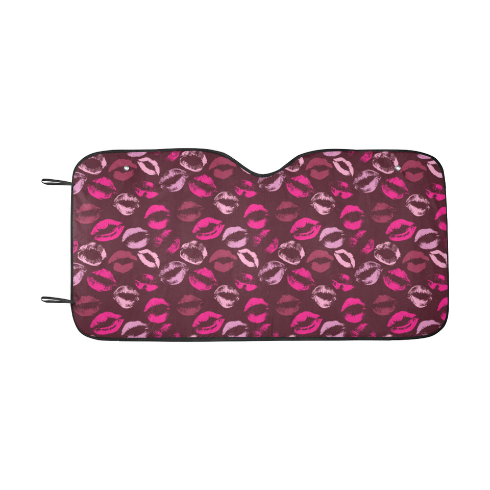 Lips Pattern Print Design 03 Car Sun Shade