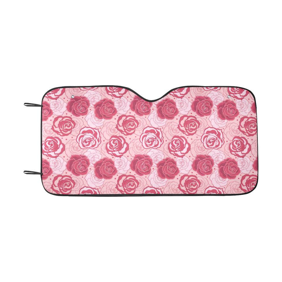 Rose Pattern Print Design 02 Car Sun Shade