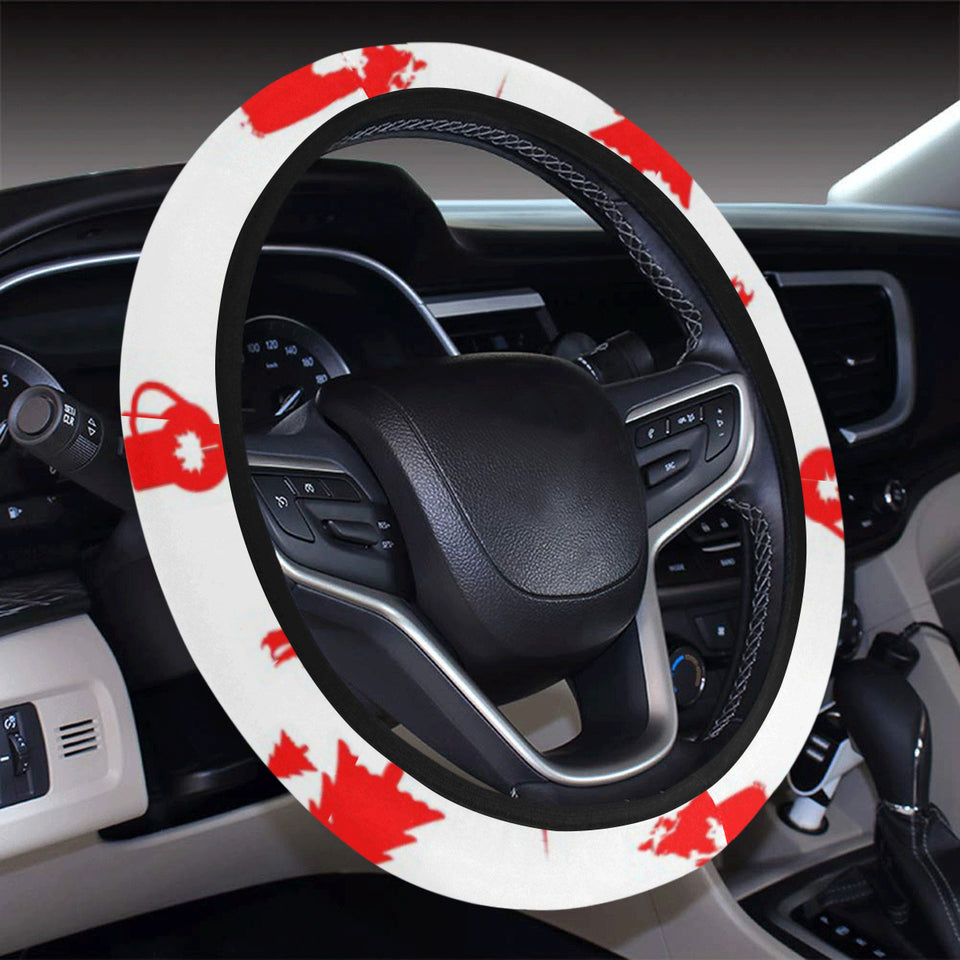 Canada Pattern Print Design 04 Car Steering Wheel Cover