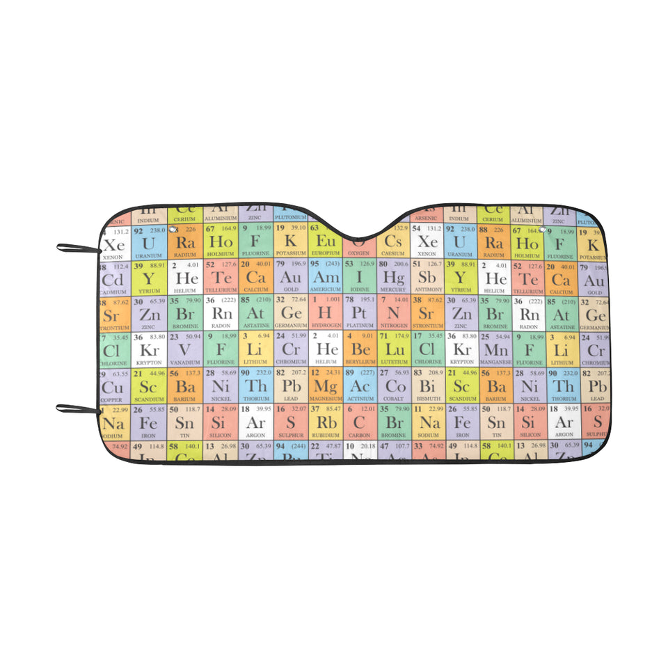 Chemistry Periodic Table Pattern Print Design 01 Car Sun Shade