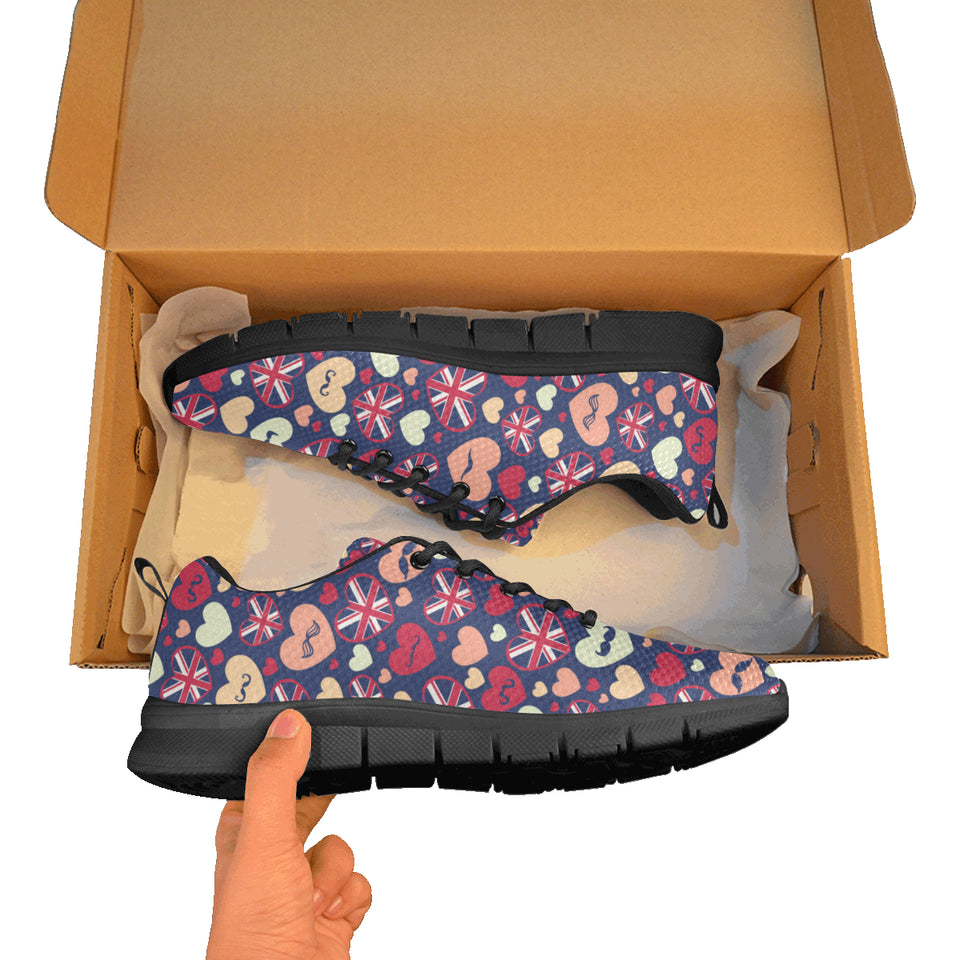 British Pattern Print Design 02 Men's Breathable Sneakers ( Model 055)