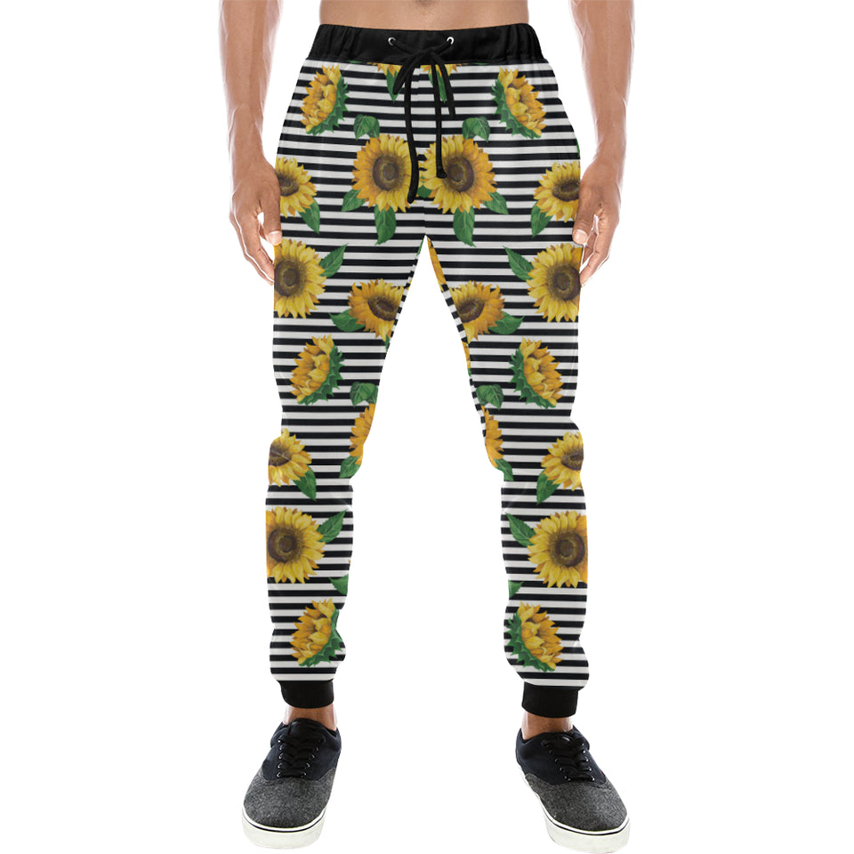 sunflowers ribbon background Unisex Casual Sweatpants