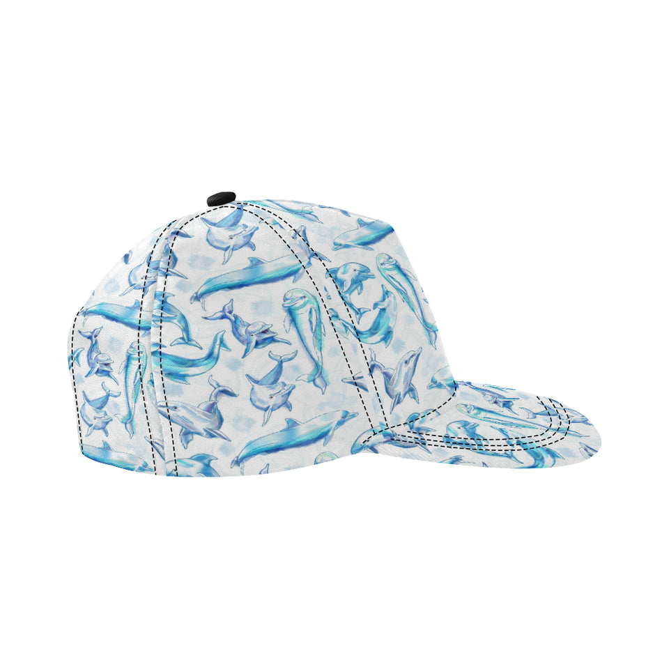 Watercolor dolphin pattern All Over Print Snapback Cap