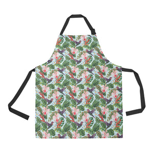 Hummingbird Pattern Print Design 05 All Over Print Adjustable Apron