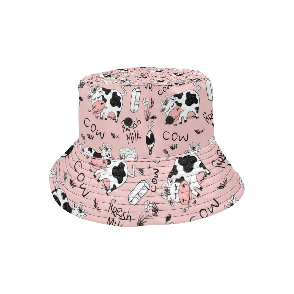Cows milk product pink background Unisex Bucket Hat