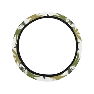 Canabis Marijuana Weed Pattern Print Design 05 Car Steering Wheel Cover