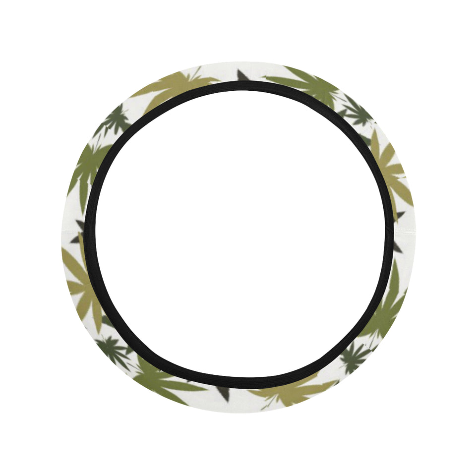Canabis Marijuana Weed Pattern Print Design 05 Car Steering Wheel Cover