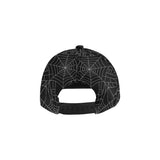 Spider web pattern Black background white cobweb All Over Print Snapback Cap