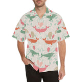 Cute whale pattern Men's All Over Print Hawaiian Shirt