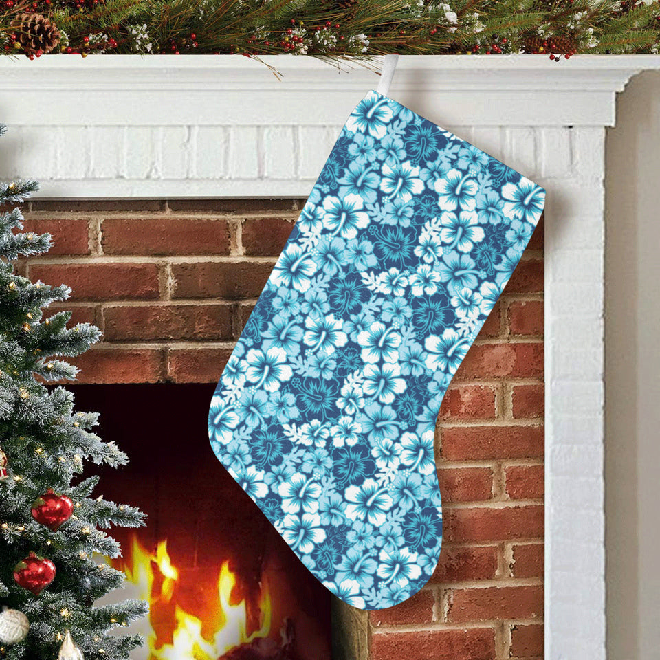 Hibiscus Pattern Print Design 03 Christmas Stocking